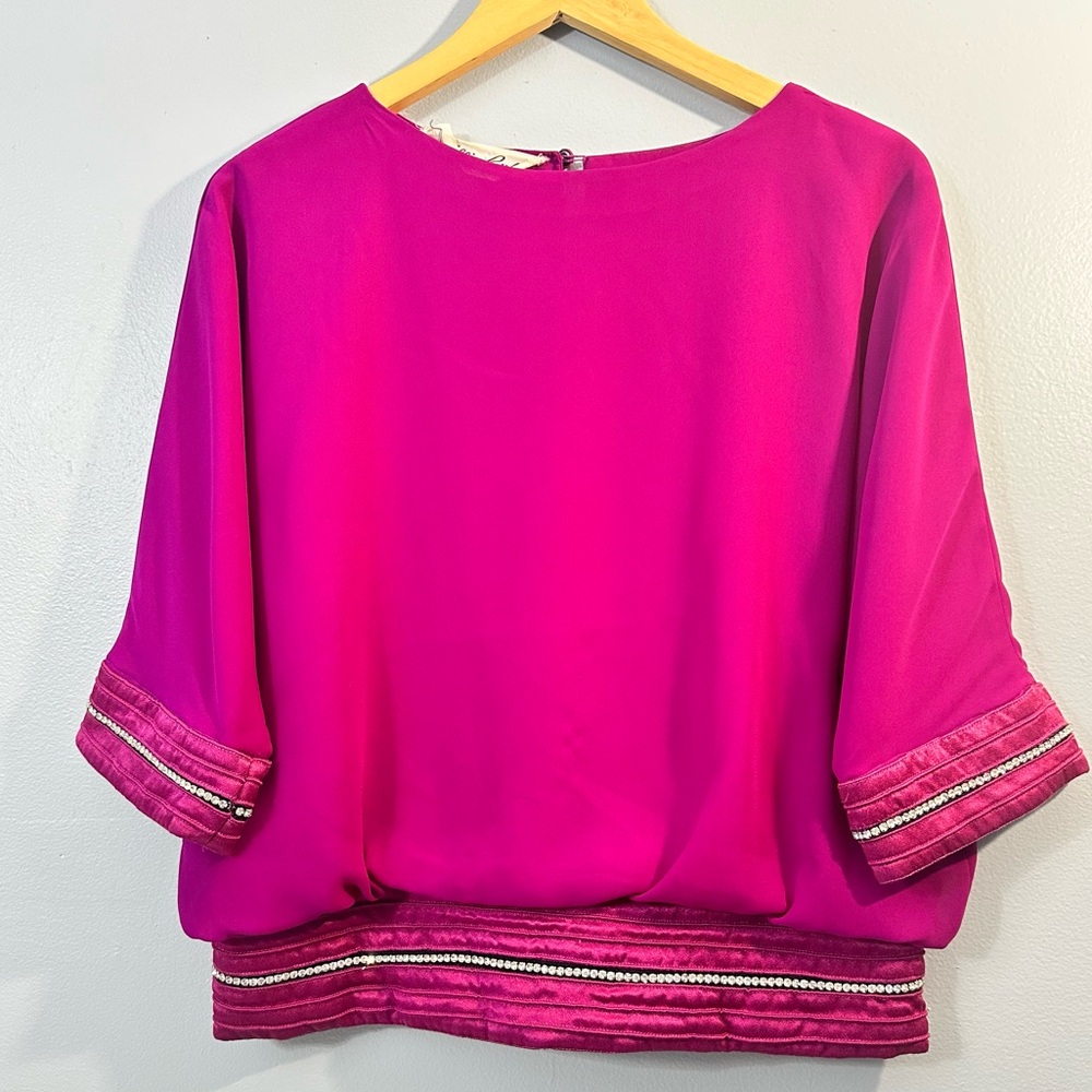 Lillie Rubin Pink Fuchsia Blouse size M
